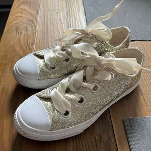 Converse Shoes - Gold Glitter